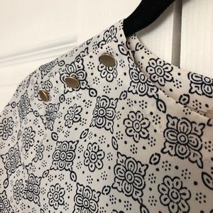 LOFT white and blue shirt